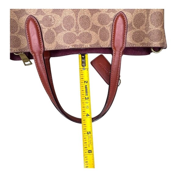Coach Signature Willow Canvas Mini Tote Bag Purse Pocketbook Leather Handles - Picture 7 of 12